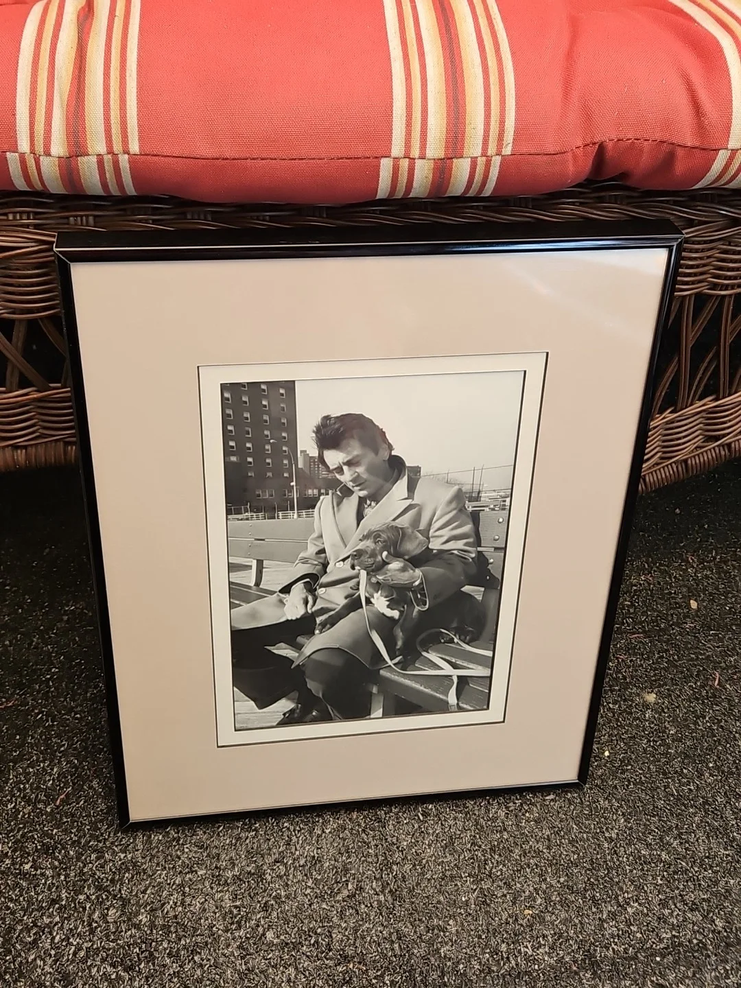 Robert De Niro Vintage Black & White Candid Photograph w/Dog Park Bench 12x15, изображение 3