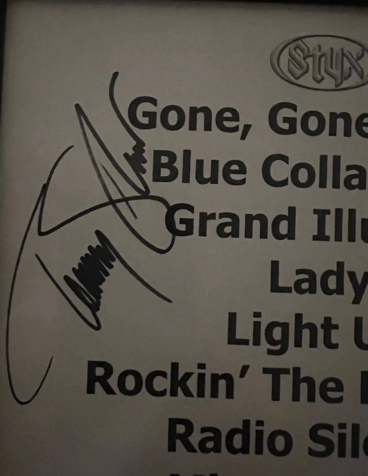 Styx Autographed Framed Setlist Signed Rock & Pop Music Memorabilia Original, image 5