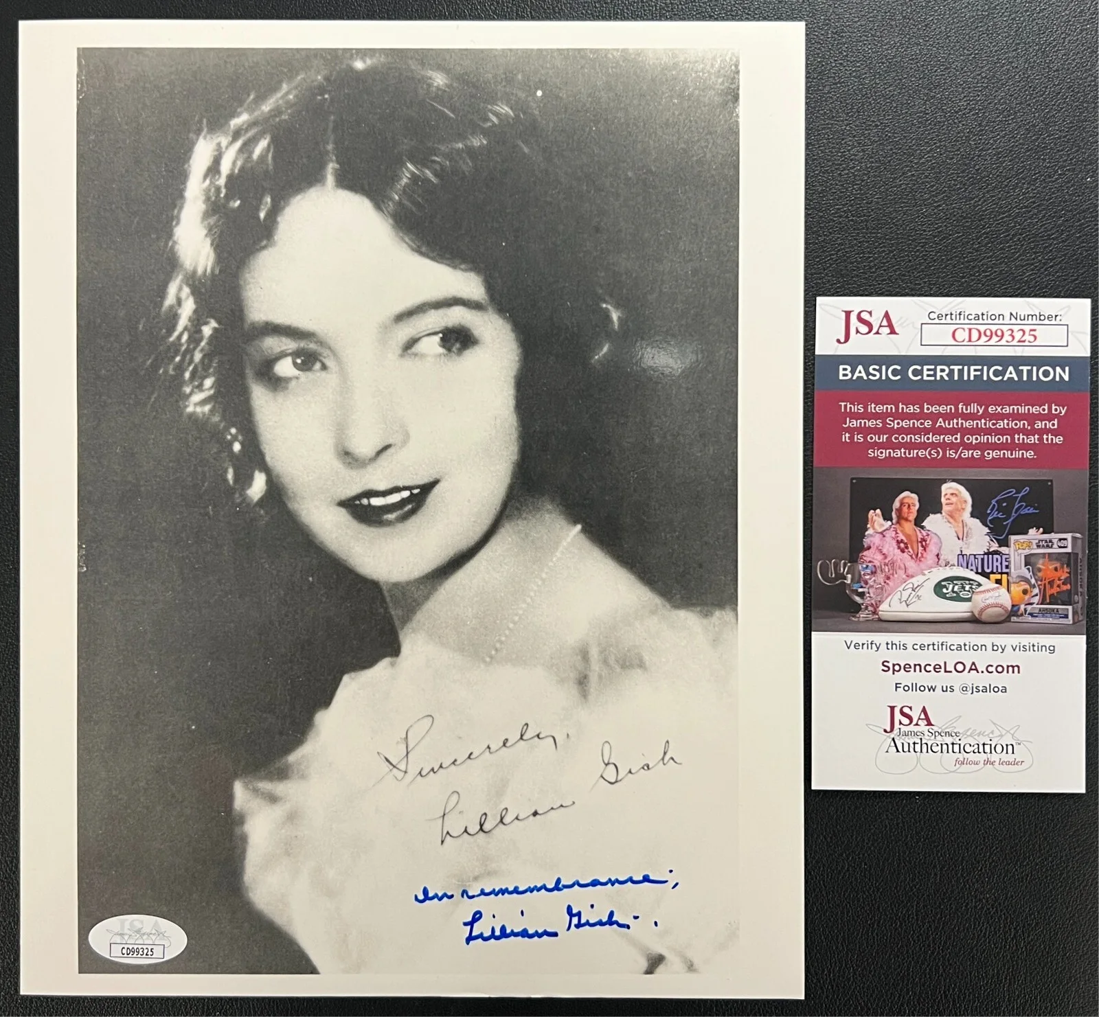 Lillian Gish — Lillian Gish Signed B&W Photograph JSA Cert w/COA Film Actress '1st Lady' WOW!