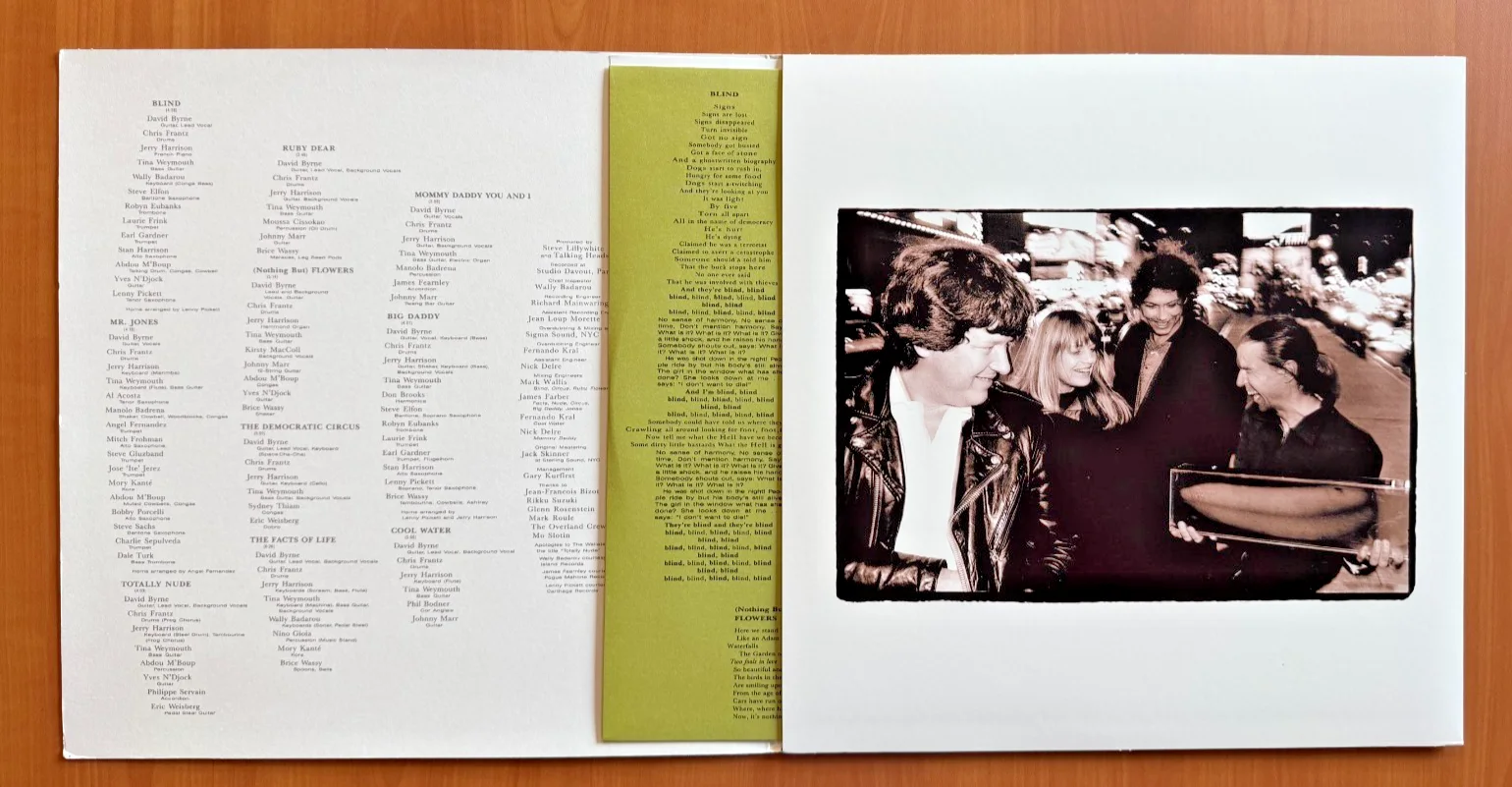 David Byrne Jerry Harrison Autographed LP "Naked" Talking Heads Beckett COA, image 5
