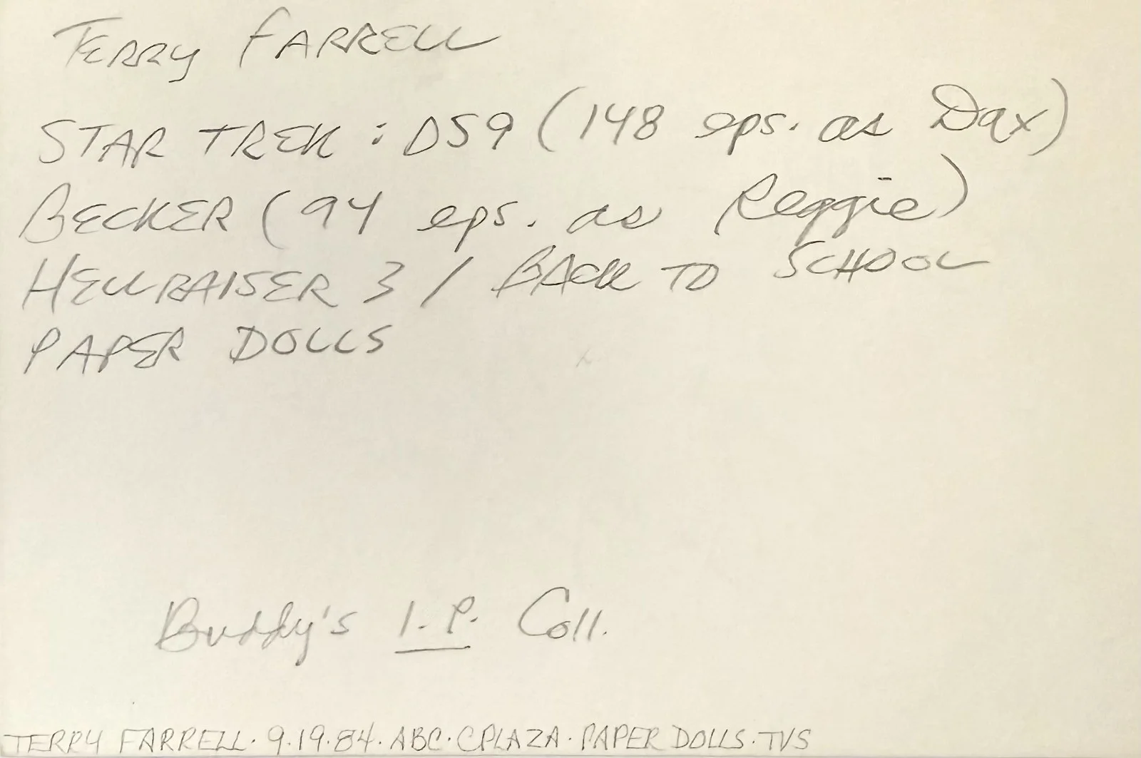 Terry Farrell — TERRY FARRELL Signed Autograph 4x6 INDEX CARD STAR TREK: Deep Space Nine BECKER, image 2