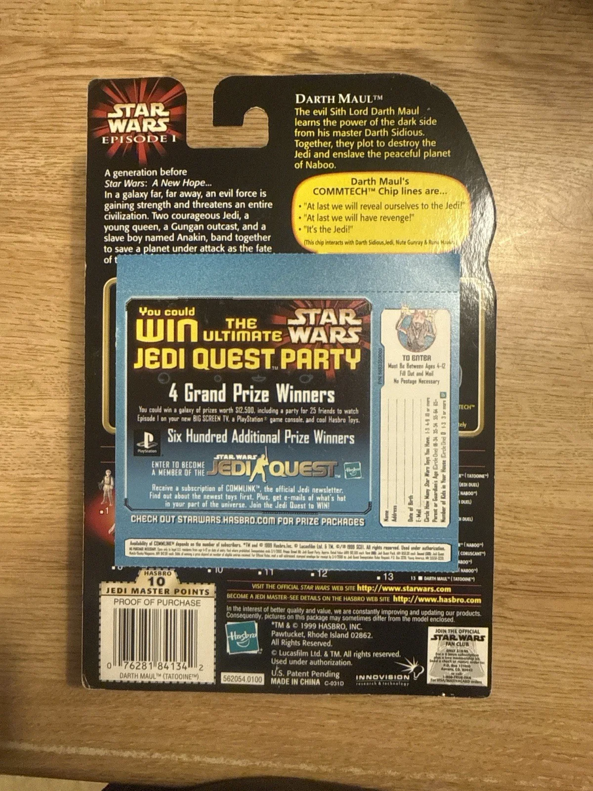 Star Wars Episode I Darth Maul Figure Signed on Bubble Ray Park Sealed CommTech, image 3