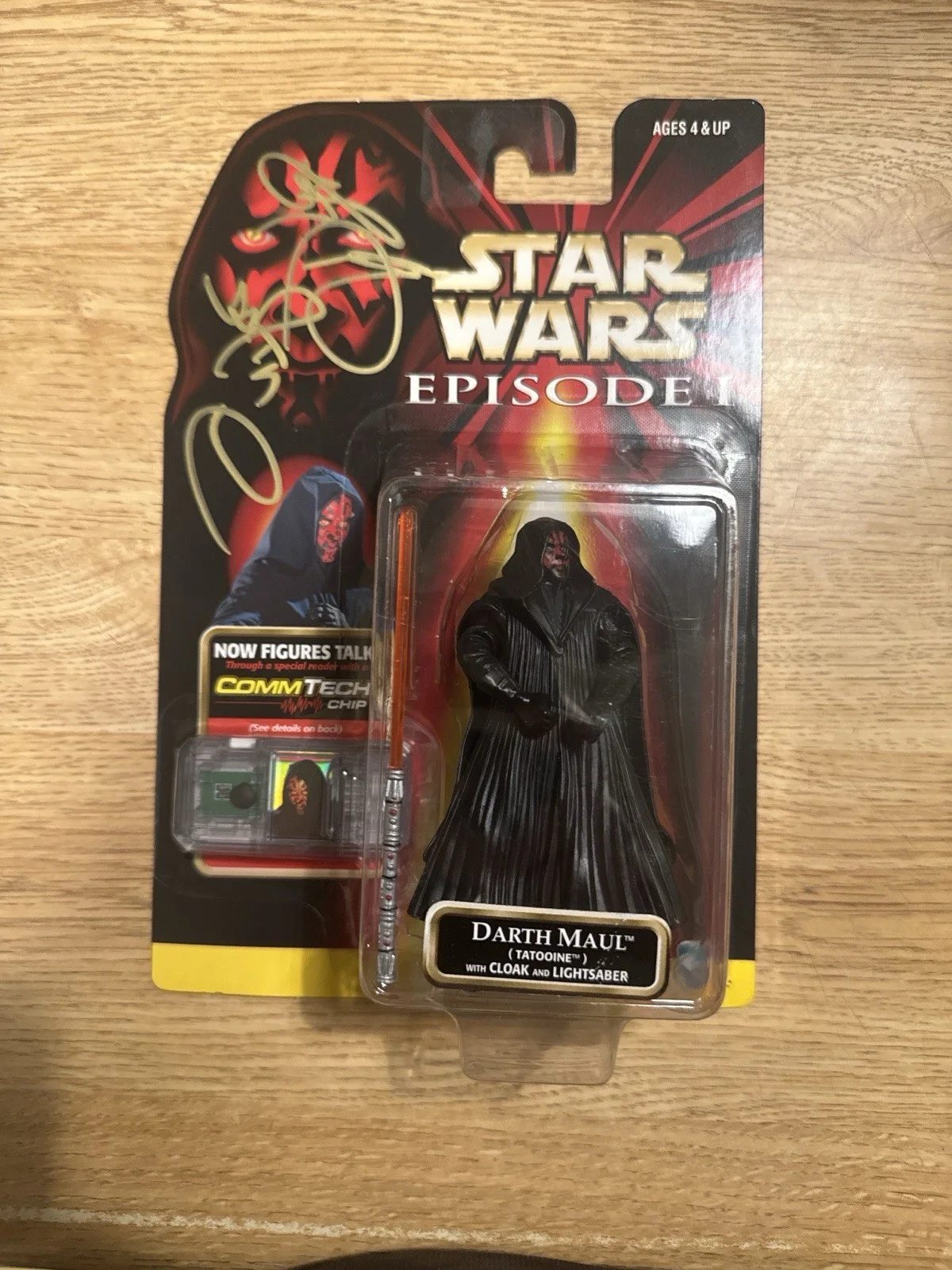 Star Wars Episode I Darth Maul Figure Signed on Bubble Ray Park Sealed CommTech, image 4