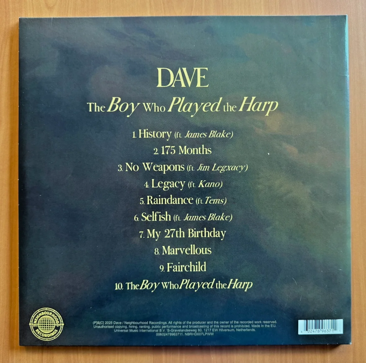 Santan Dave Signed Autographed Vinyl LP The Boy Who Played the Harp Beckett COA, изображение 3