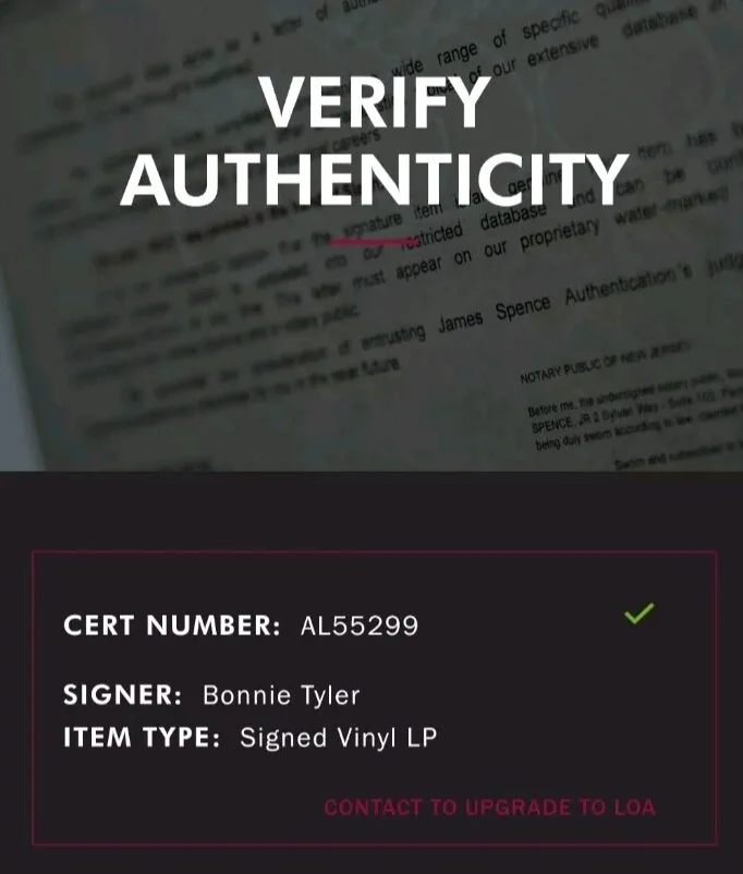 BONNIE TYLER & MEAT LOAF SIGNED LP RECORD LOT JSA COA CERT JIM STEINMAN 1986, изображение 3