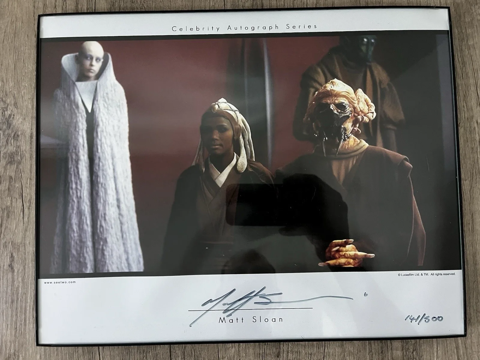 Matt Sloan — Matt Sloan autograph - 14" x 11" Star Wars Celebrity Autograph Series