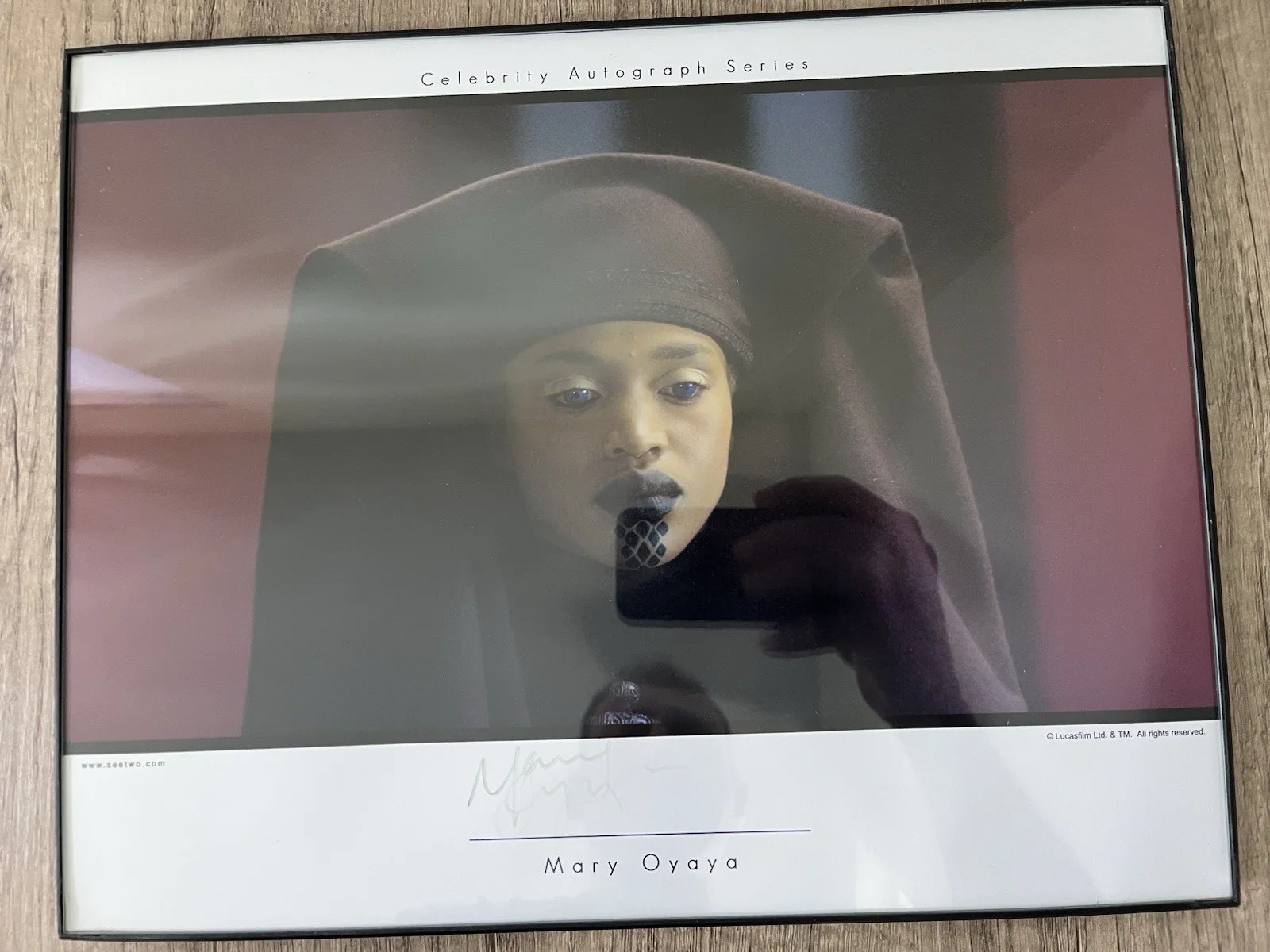 Mary Oyaya — Mary Oyaya autograph - 14" x 11" Star Wars Celebrity Autograph Series