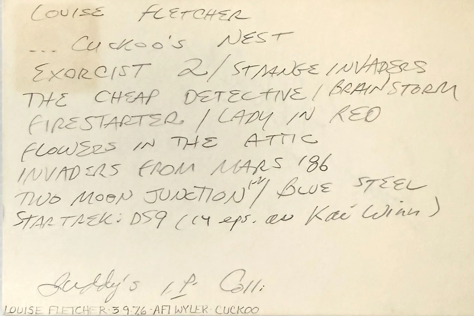 Louise Fletcher — LOUISE FLETCHER Signed Autographed 4x6 INDEX CARD Invaders from Mars BRAINSTORM, изображение 4