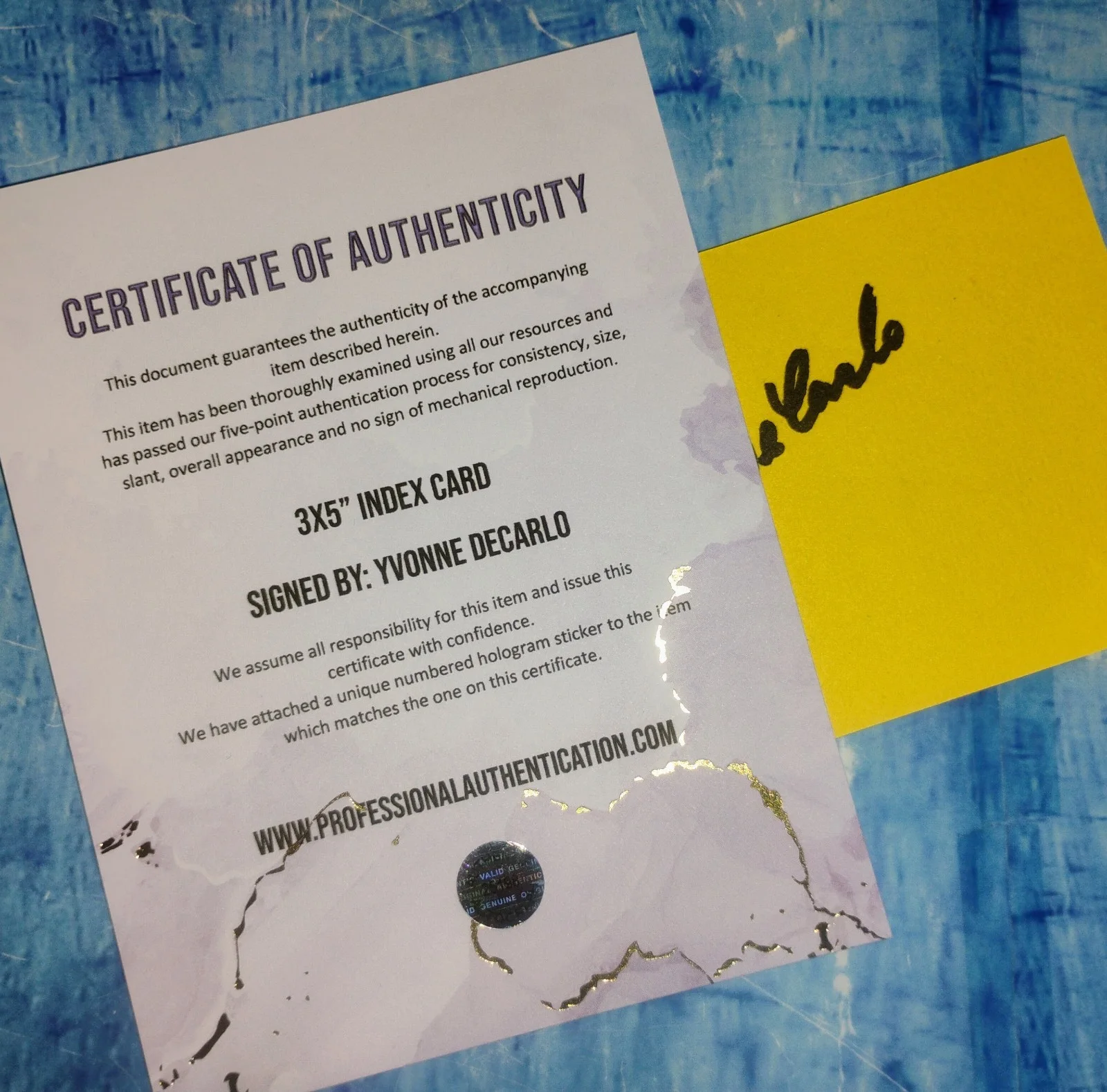 Yvonne DeCarlo Hand Signed Autograph 3x5 Index Card COA - NO US TARIFFS, image 5