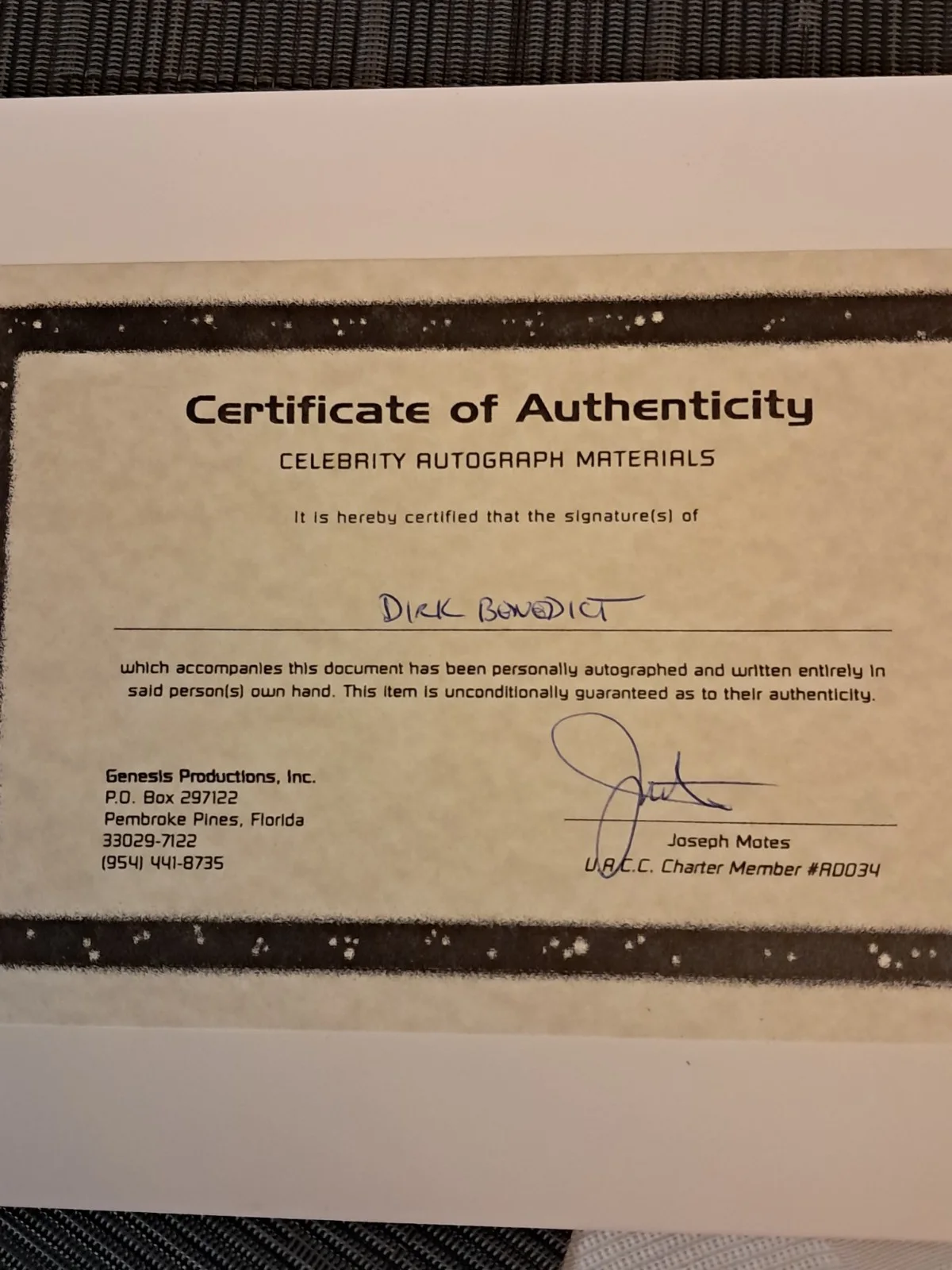 Dirk Benedict Battlestar Galactica Starbuck Autographed Photo 8x10 with COA, изображение 3