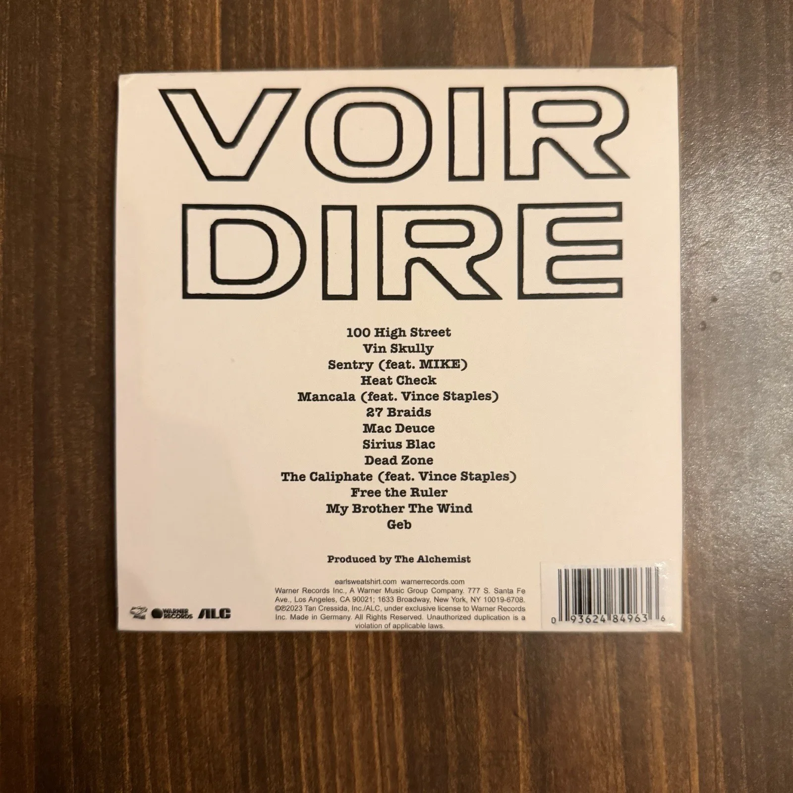 Earl Sweatshirt and the Alchemist Signed Voir Dire CD, image 3