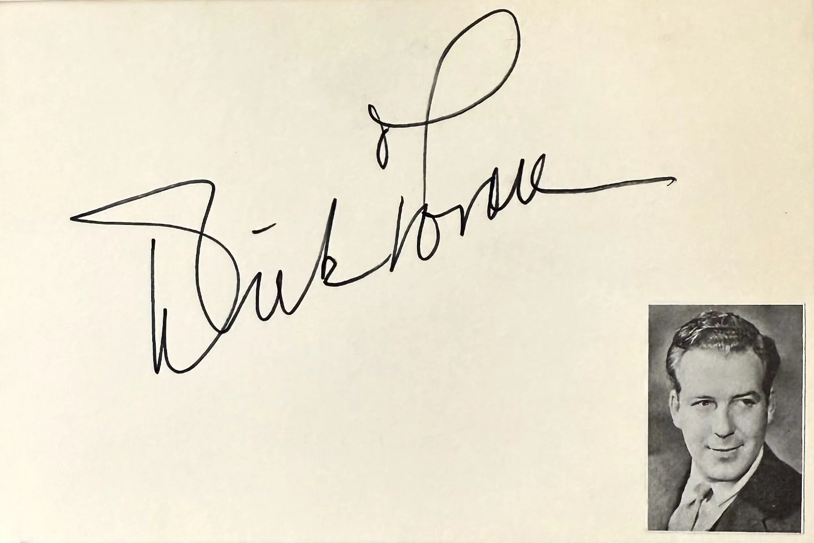 Dick Foran — DICK FORAN Signed Autographed 4x6 INDEX CARD HORROR ISLAND The Mummy's Tomb