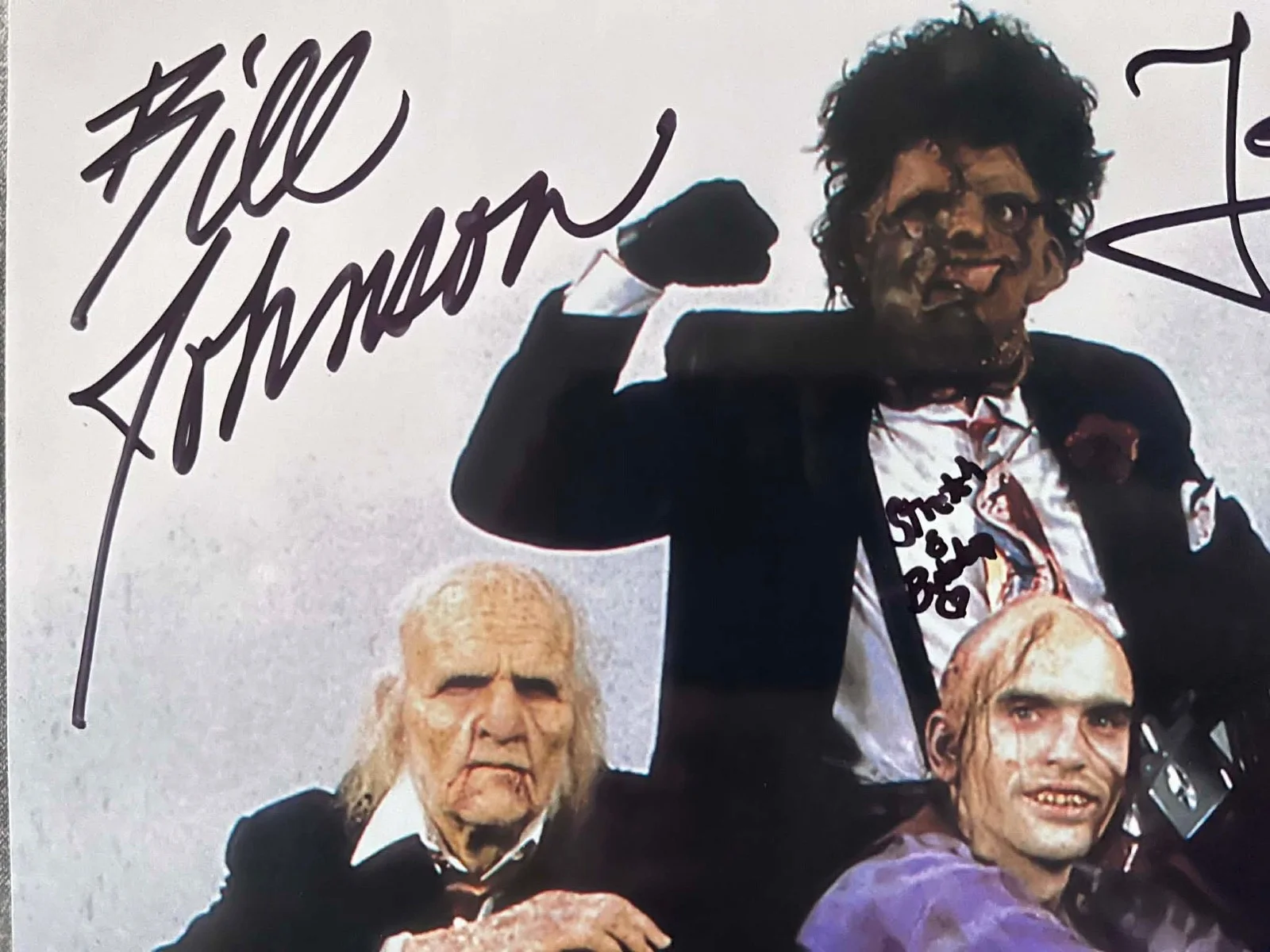 Bill Johnson — TCM 2 Bill Johnson Signed Leatherface 8x10 Photo "Stretch & Bubba" Saw Is Family, изображение 2