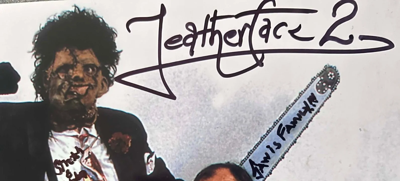 Bill Johnson — TCM 2 Bill Johnson Signed Leatherface 8x10 Photo "Stretch & Bubba" Saw Is Family, изображение 3