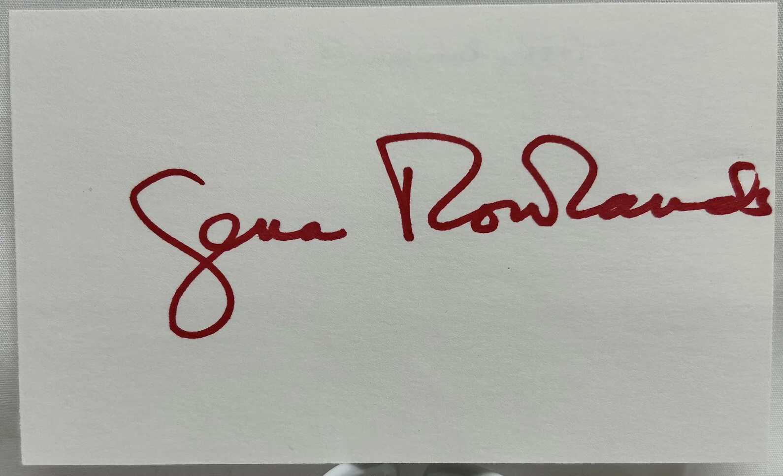Gena Rowlands — Gena Rowlands American Retired Actress Signature on an Index Card