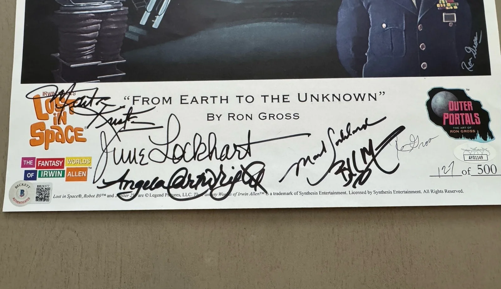Bill Mumy, Angela Cartwright, Marta Kristen, June Lockhart — Lost In Space Cast Signed Ron Gross Art Print Ltd 127/500 June Lockhart Goddard, изображение 2