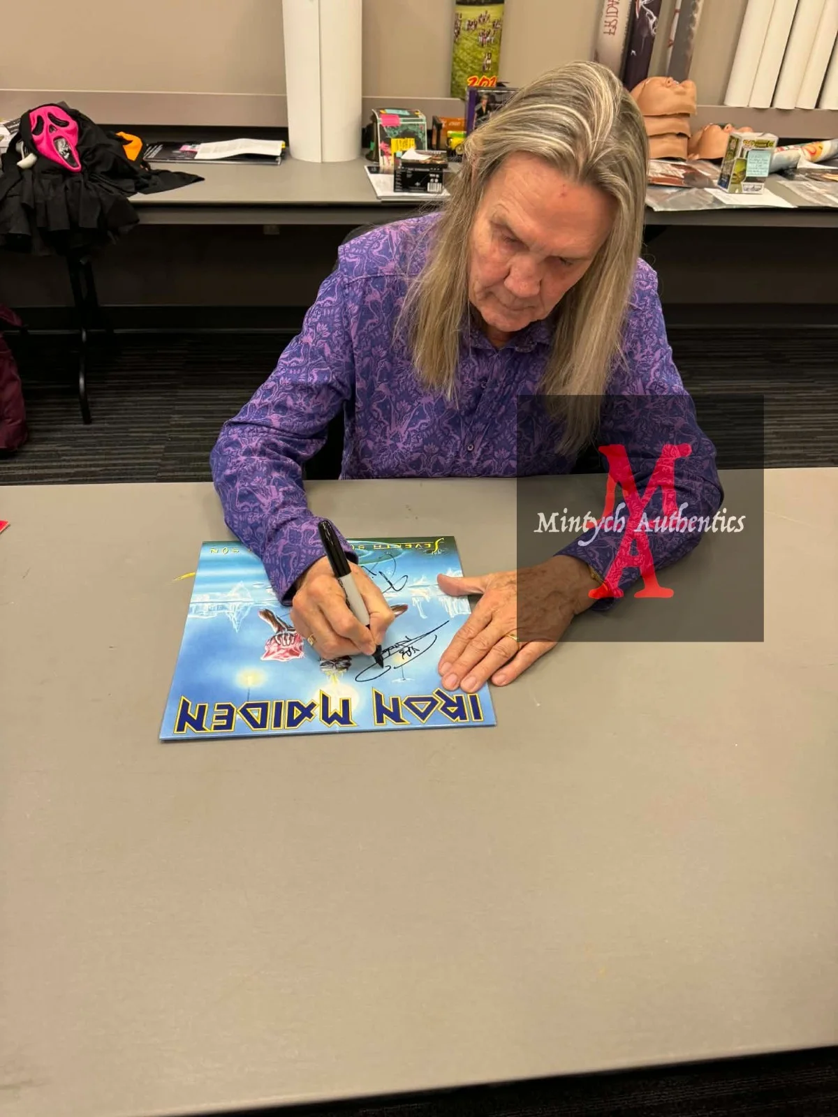 Nicko McBrain Iron Maiden autographed signed 8x10 photo Beckett COA, image 2