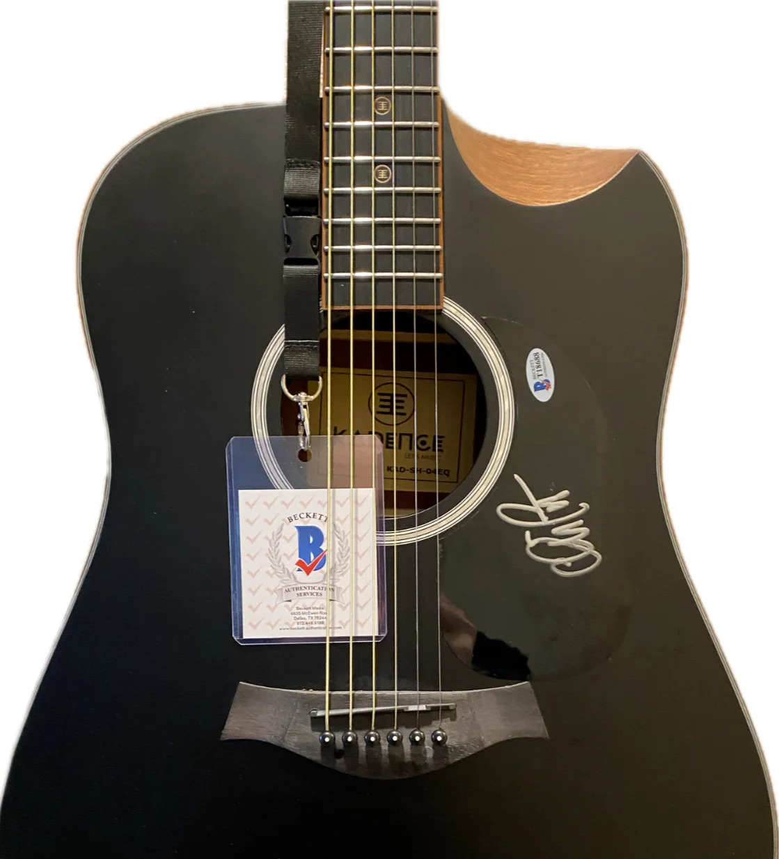 CHRIS PRATT - GUARDIANS OF THE GALAXY — CHRIS PRATT BECKETT CERTIFIED AUTOGRAPH 1/1 CUSTOM ACOU/ELEC DEMI CUT GUITAR, image 2