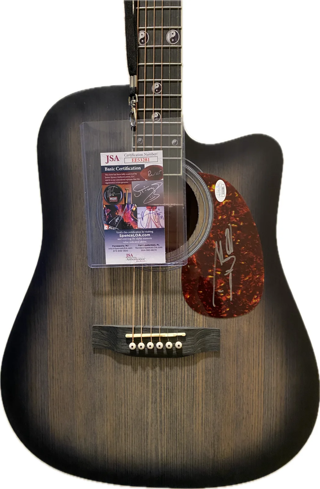 T-BONE BURNETT JSA CERTIFIED Hand Signed 1/1 Acou/elec Guitar & Auto Photo, image 2