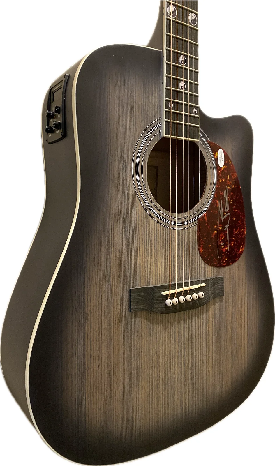 T-BONE BURNETT JSA CERTIFIED Hand Signed 1/1 Acou/elec Guitar & Auto Photo, image 3