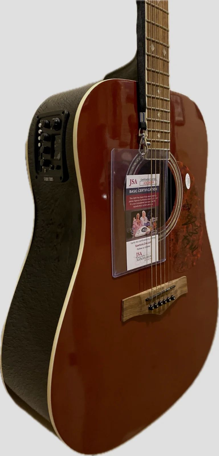 ERIC JOHNSON — ERIC JOHNSON JSA CERT HAND SIGNED AUTOGRAPH ACOUS / ELEC GLOSS BURGUNDY, image 4