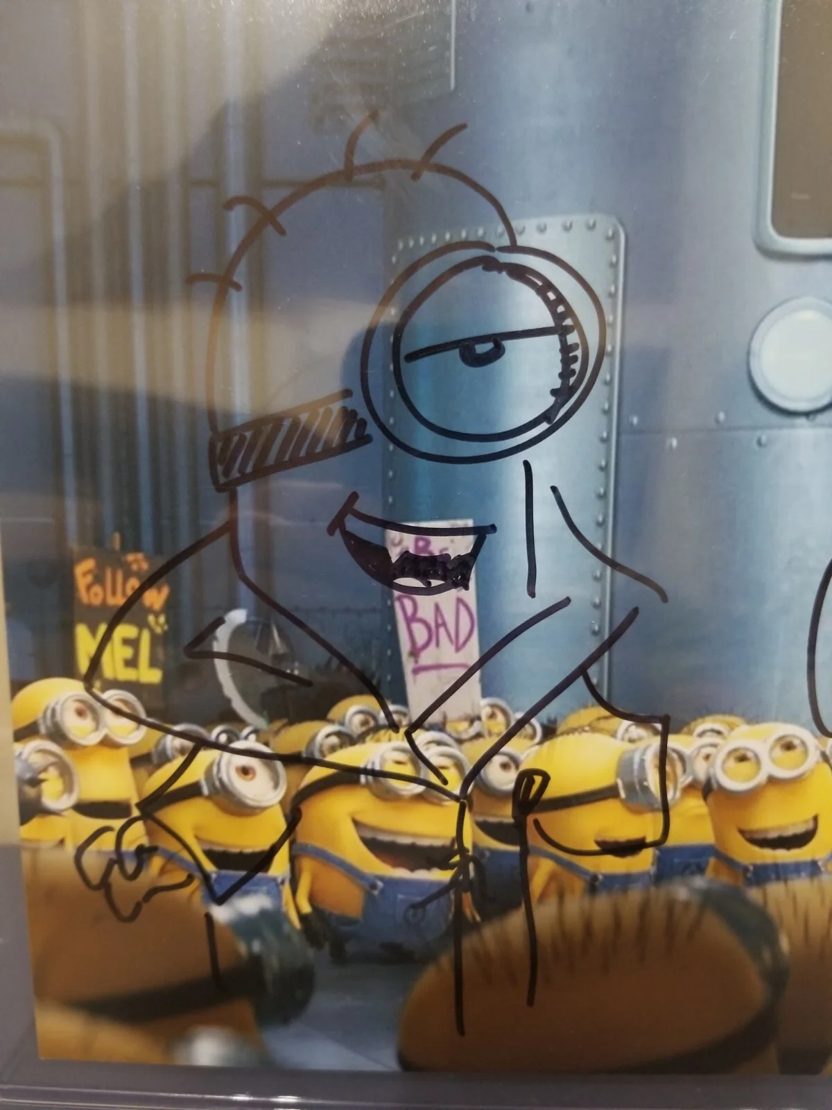 Chris Renaud Despicable Me Signed 8x10 Photo W/ Original Minion Sketch w/ COA, изображение 2