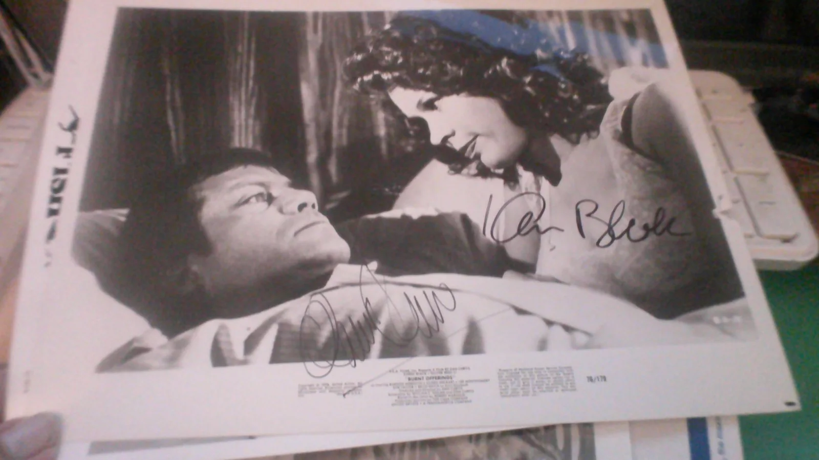 Oliver Reed + Karen Black — Oliver Reed + Karen Black signed Dan Curtis Burnt Offerings BxW 8x10 Very Rare