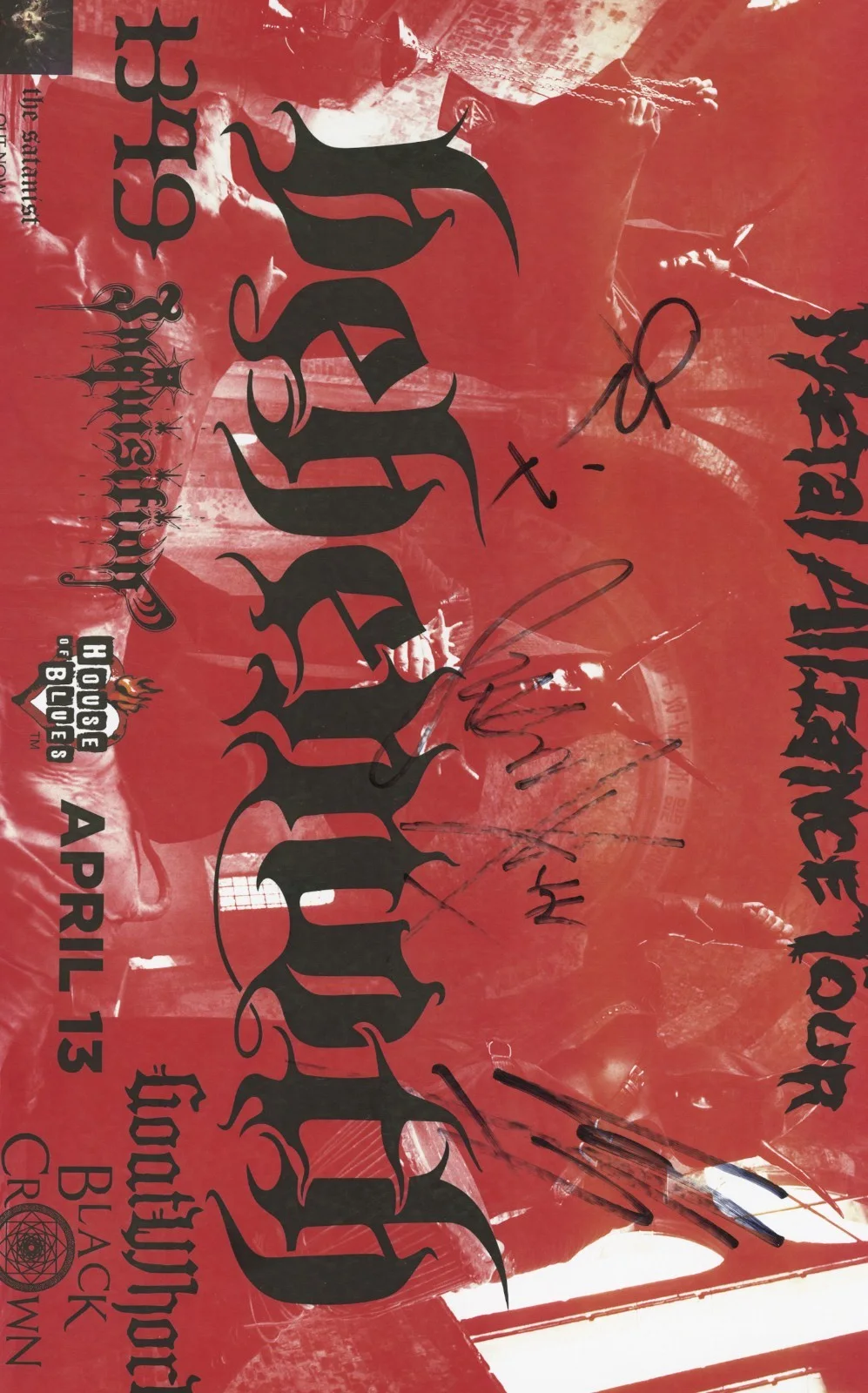 Behemoth autographed concert poster 2014 Nergal, Inferno and Orion, изображение 2