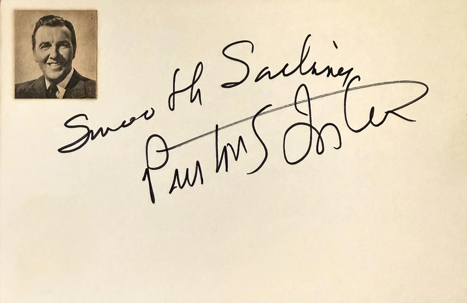 Preston Foster — PRESTON FOSTER Signed Autographed 4"x 6" INDEX CARD The Time Travelers DOCTOR X