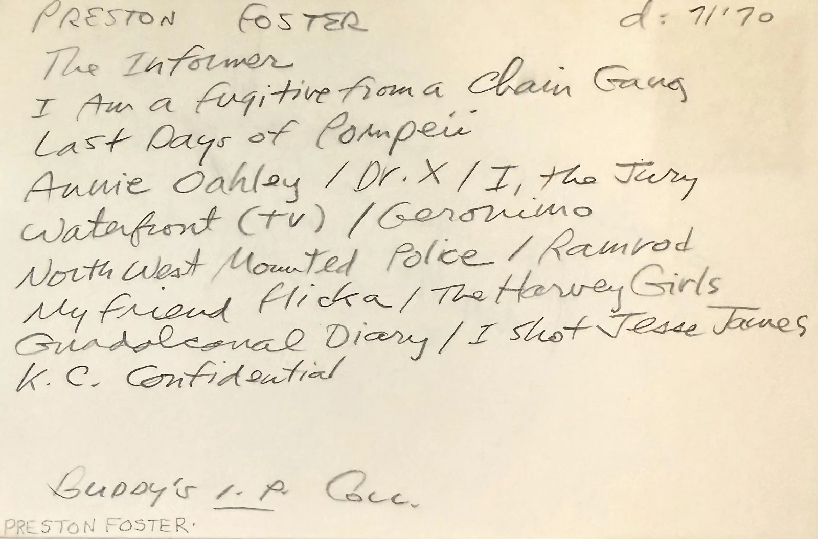 Preston Foster — PRESTON FOSTER Signed Autographed 4"x 6" INDEX CARD The Time Travelers DOCTOR X, изображение 4