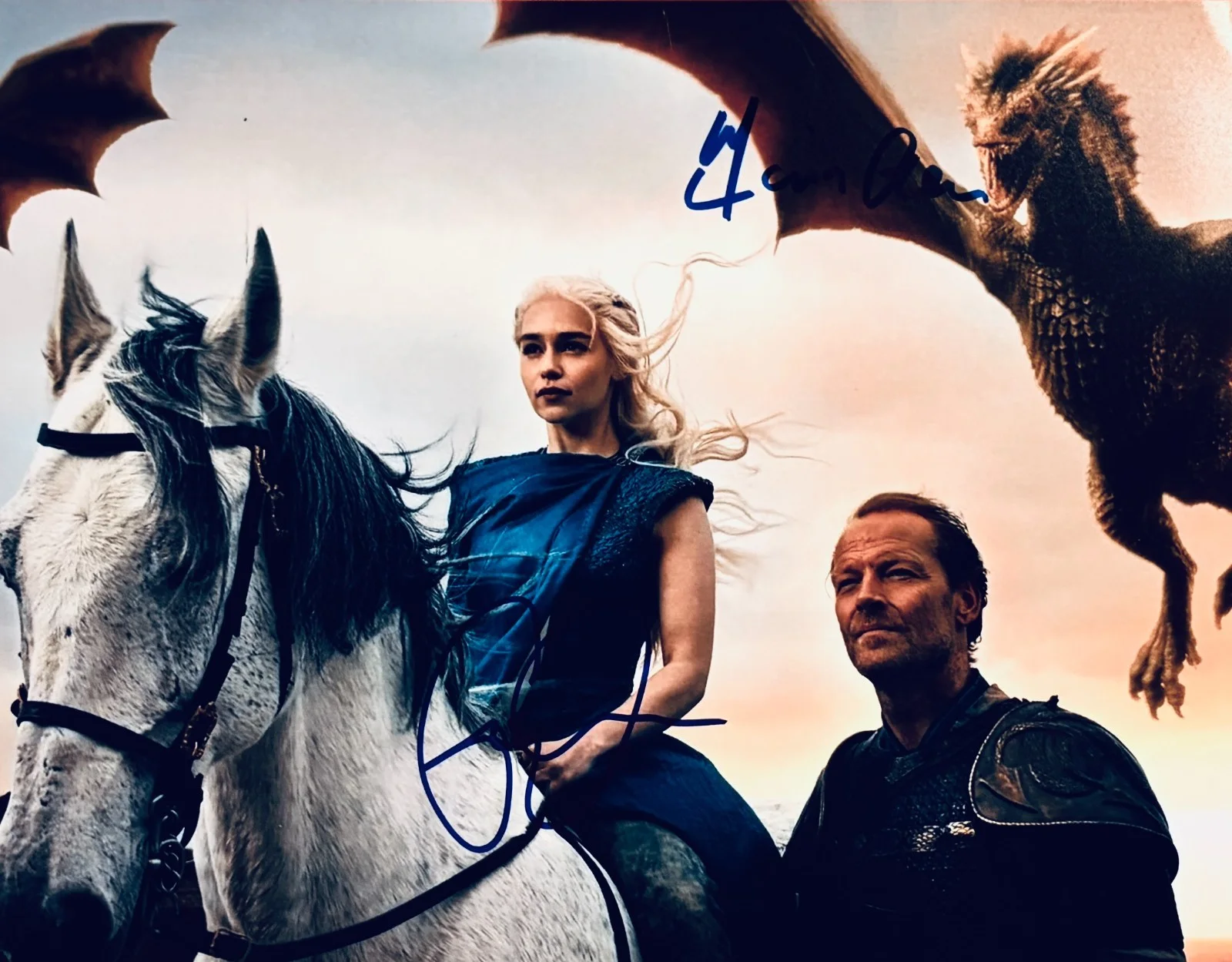 Emilia Clarke, Iain Glen — Emilia Clarke Signed & Iain Glen Signed•Game of Thrones•Todd Mueller Autographs, image 2