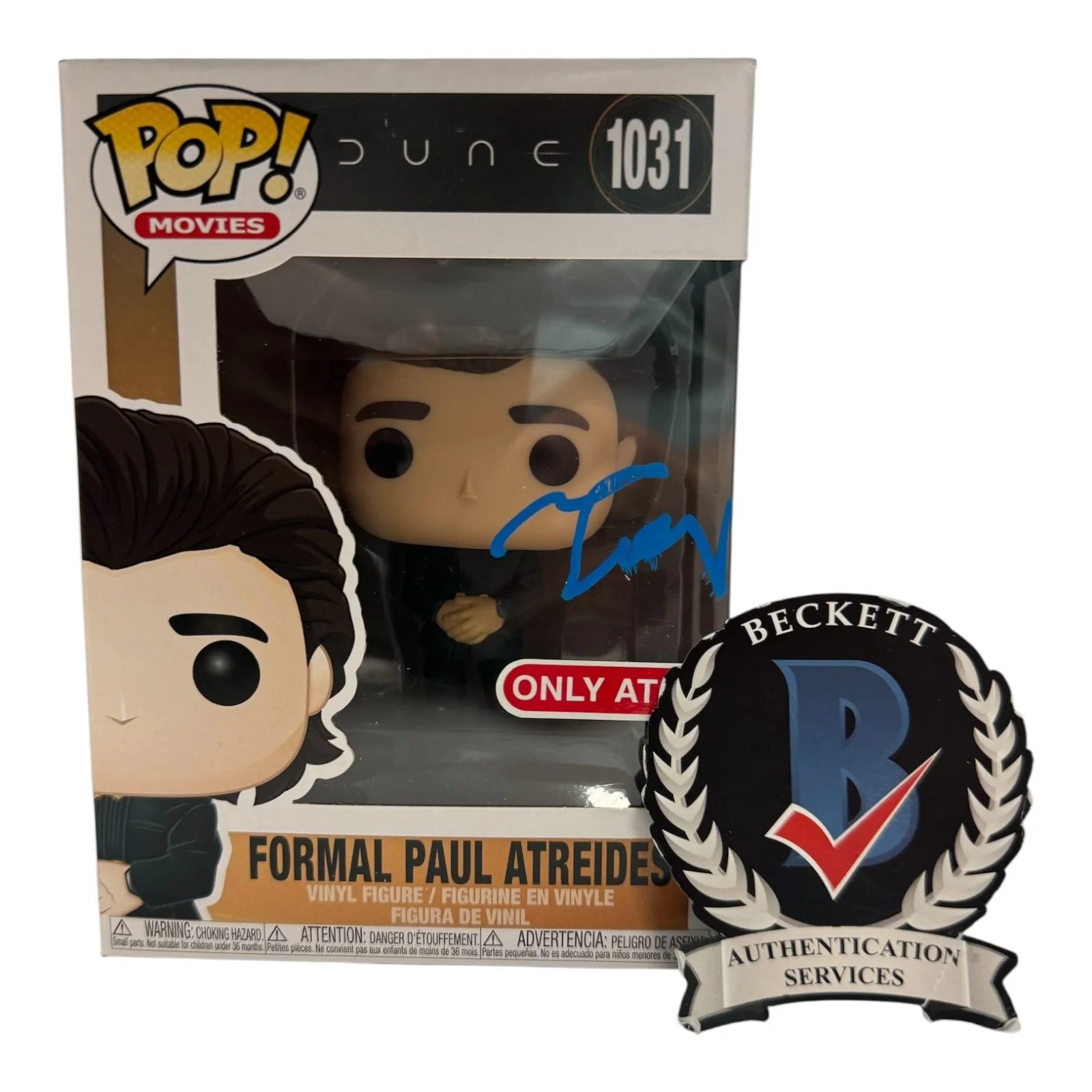 Timothee Chalamet — Timothee Chalamet Signed Autograpg Dune Funko Pop 1031 Beckett BAS Paul Atreides