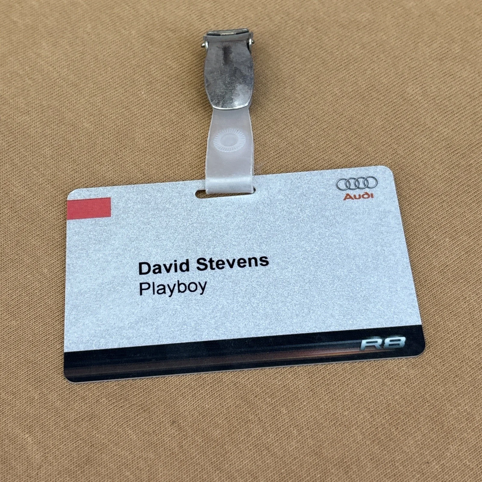David Stevens Audi Race Event R8 Personal Playboy ID Card Rare Auto Car Show, изображение 2