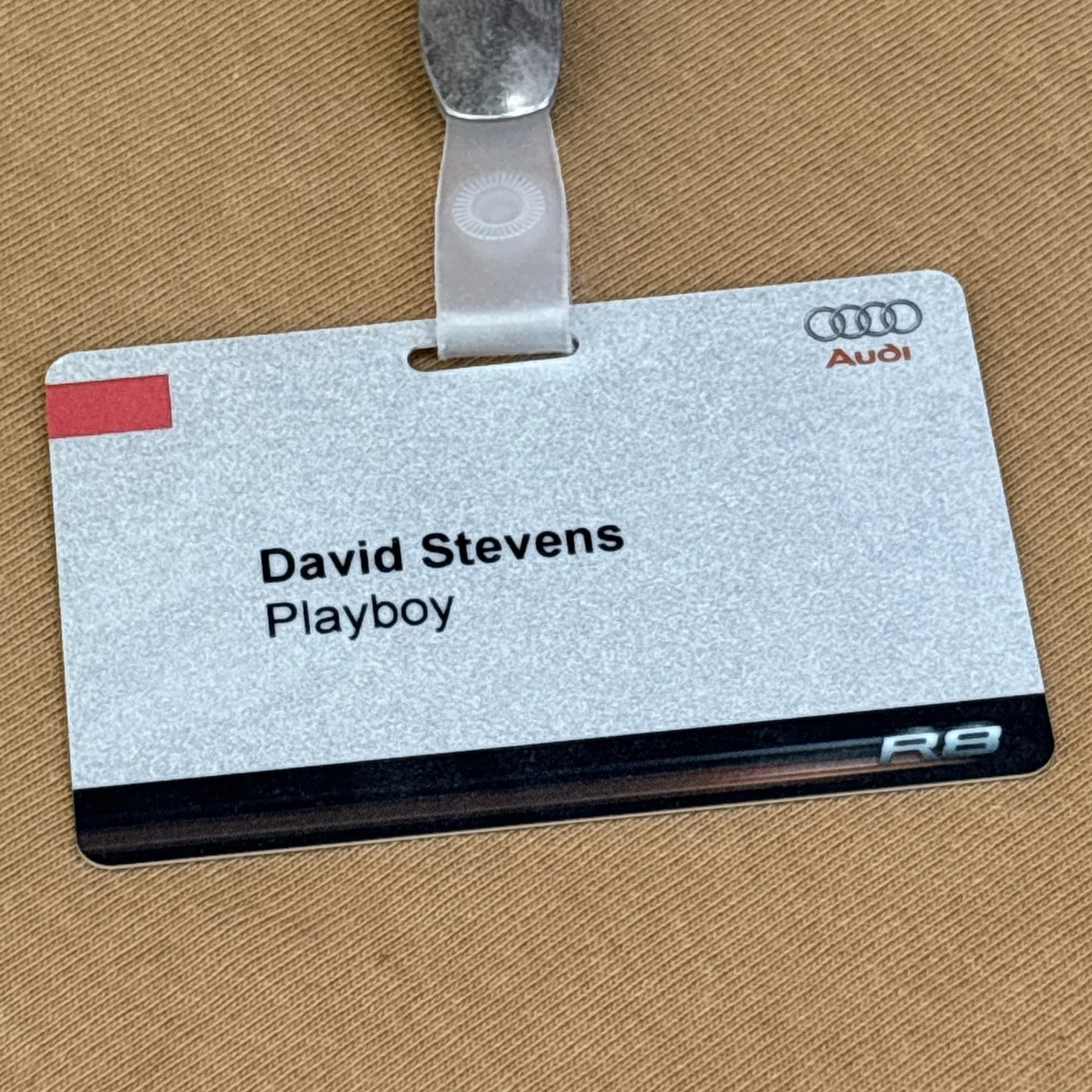 David Stevens Audi Race Event R8 Personal Playboy ID Card Rare Auto Car Show, изображение 4
