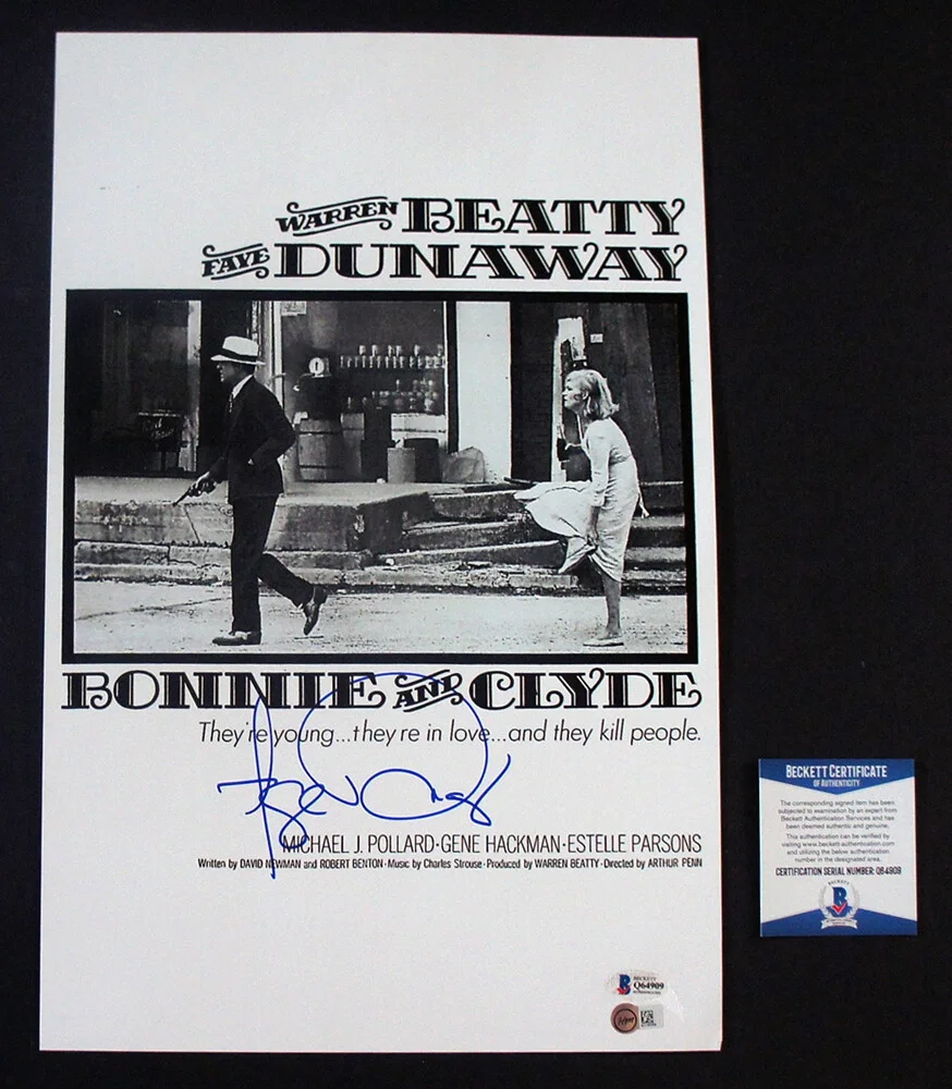 Faye Dunaway — *Beckett Certified* FAYE DUNAWAY SIGNED - HUGE 18x12 Bonnie & Clyde Poster!