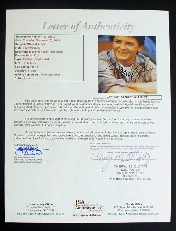 Michael J. Fox — MICHAEL J. FOX SIGNED Huge 11x14 BACK TO THE FUTURE Autograph Photo JSA LETTER!, изображение 3
