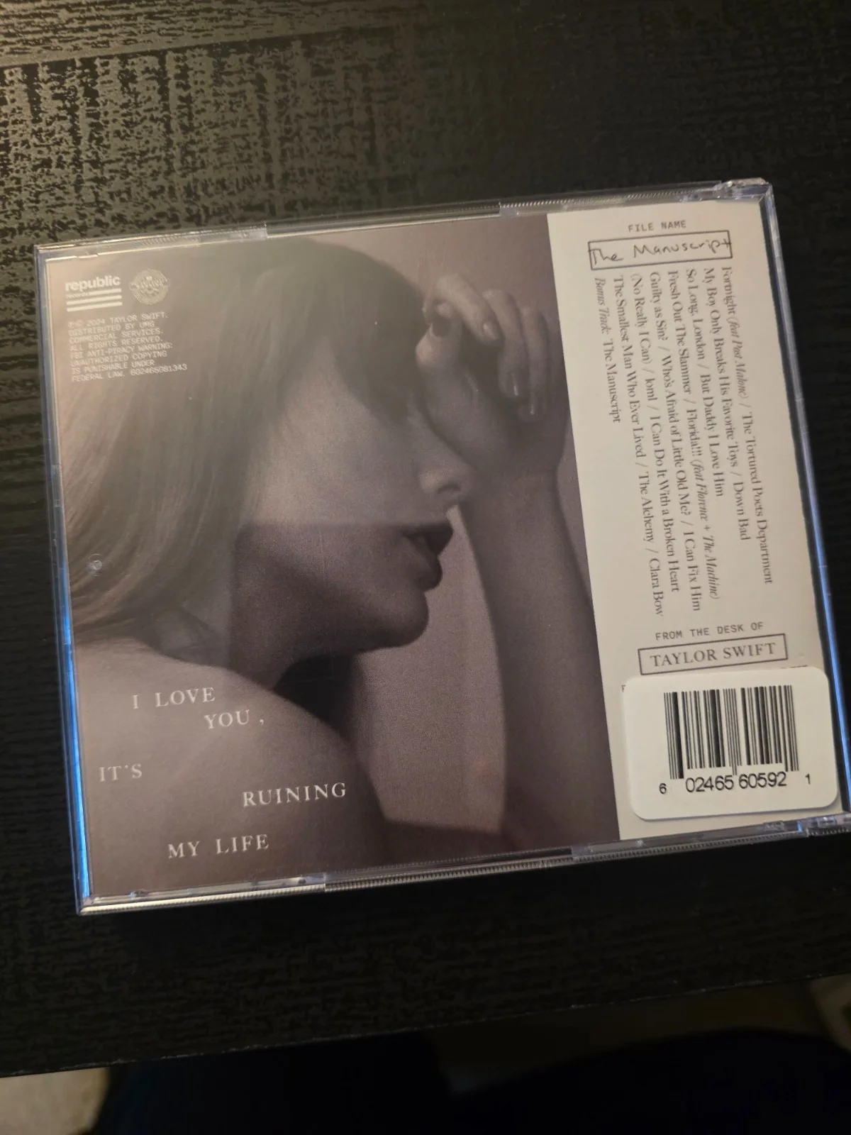Taylor Swift Tortured Poets Department Signed CD, image 3