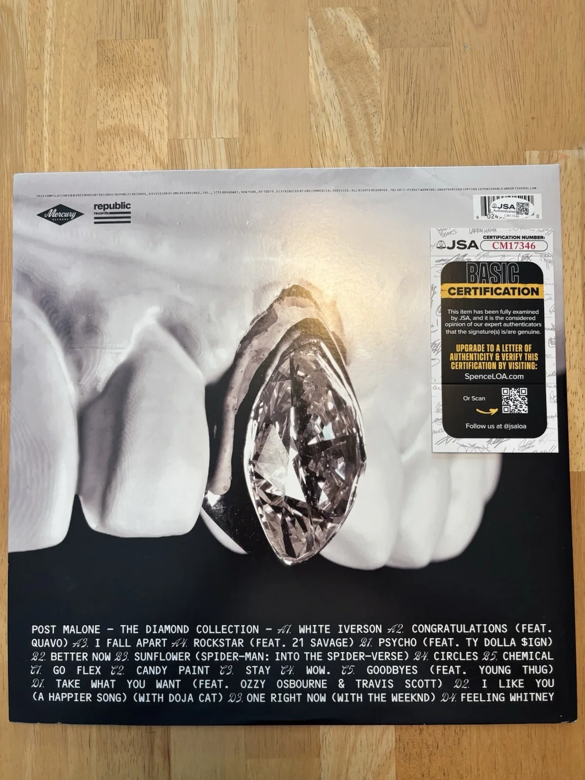 Post Malone Signed Autographed Vinyl LP The Diamond Collection Jsa Coa, image 3
