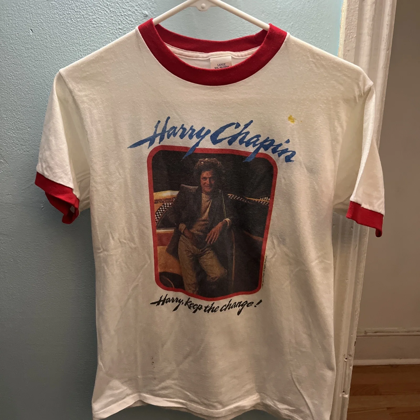 Harry Chapin — Harry Chapin Hand Signed World Tour Concert T-Shirt Vintage 1980