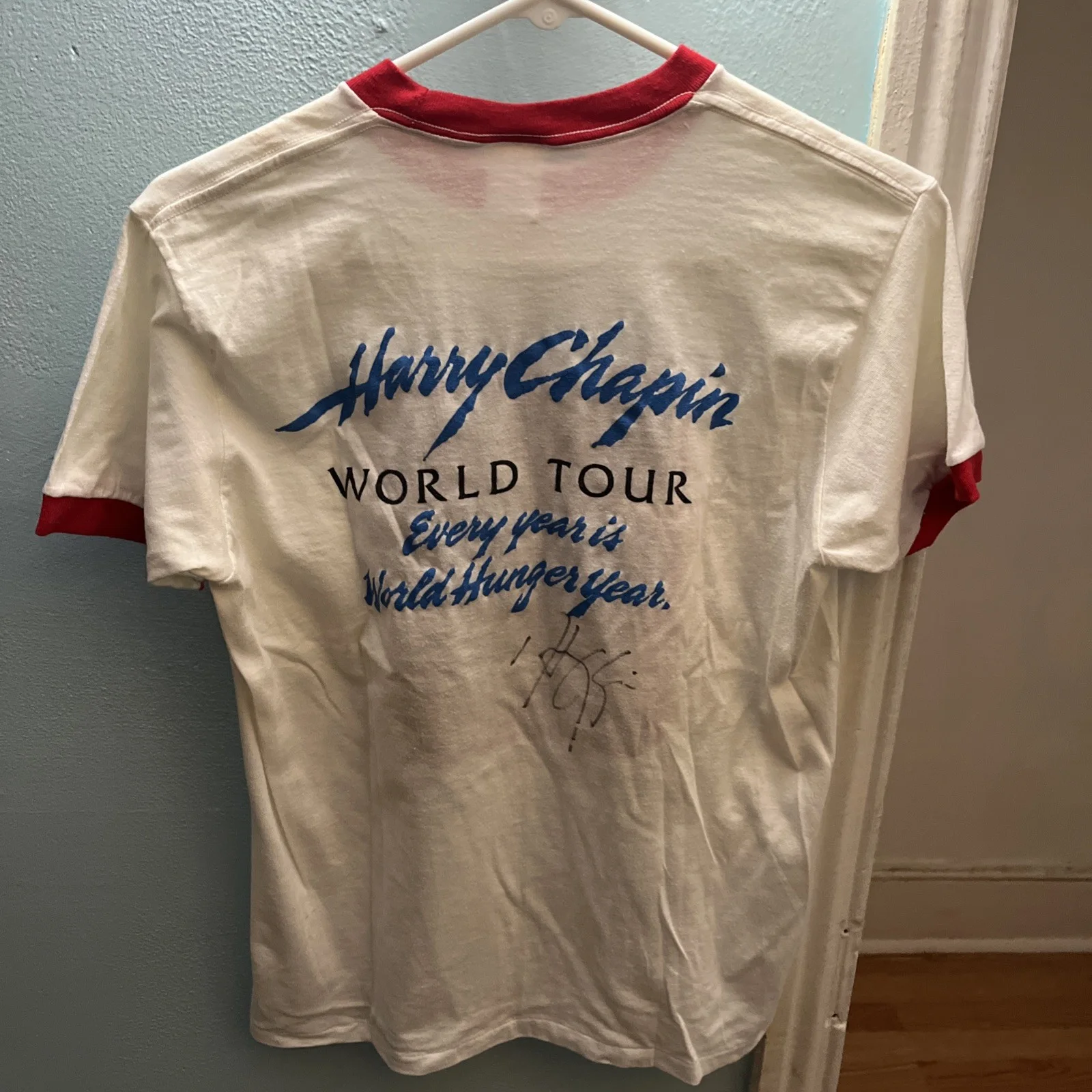 Harry Chapin — Harry Chapin Hand Signed World Tour Concert T-Shirt Vintage 1980, изображение 5