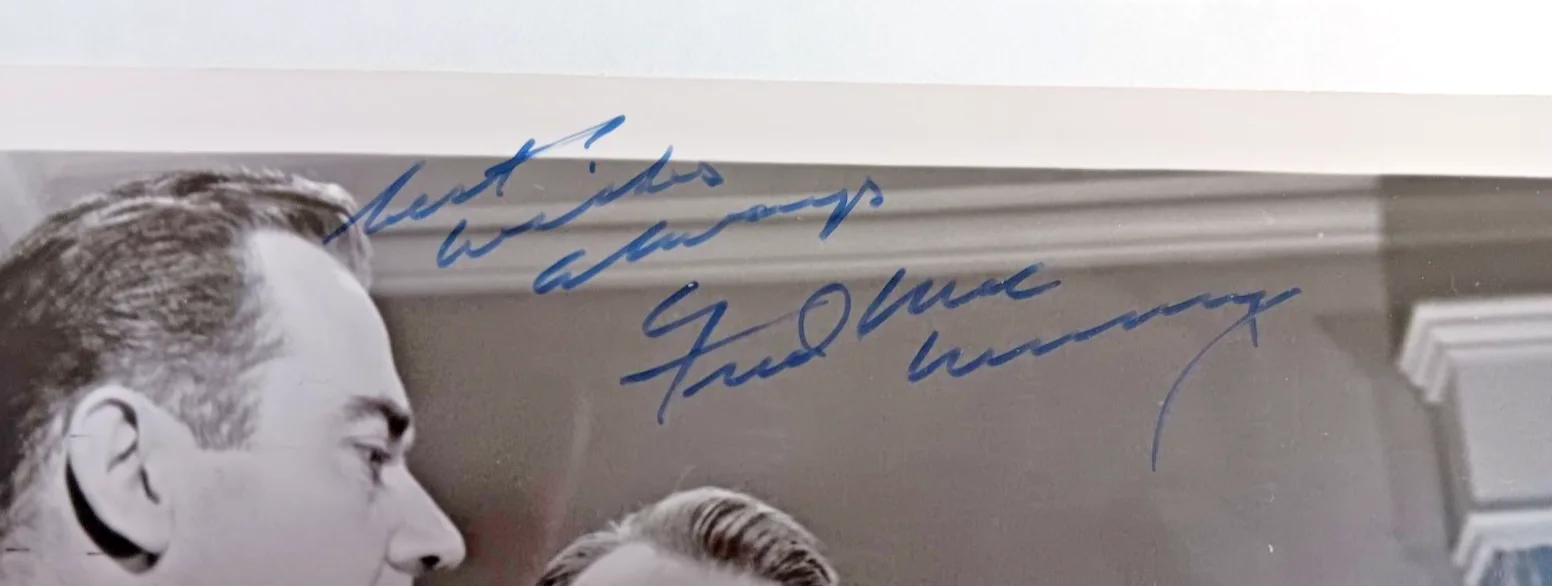 Fred MacMurray — Fred MacMurray - Signed Autograph Movie still Disney Son Of Flubber 1963, image 2