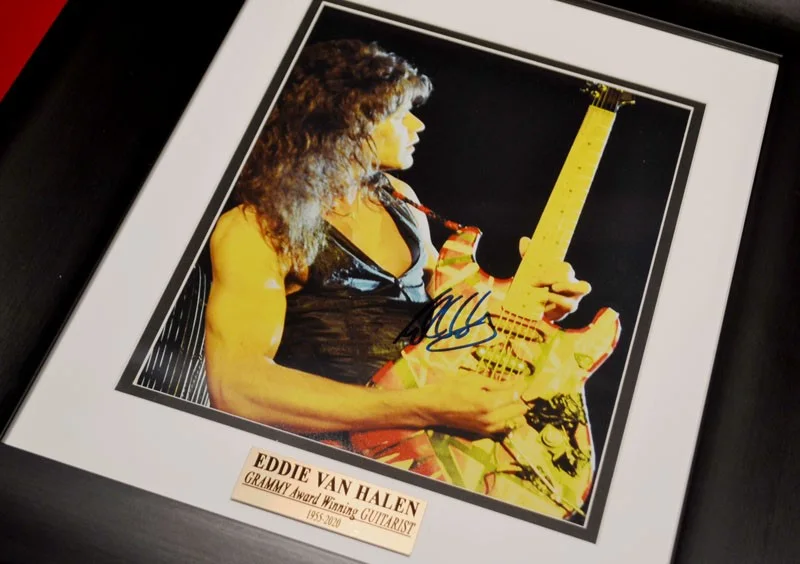 EDDIE VAN HALEN Signed Original Autograph, Frame, Plaque, COA, UACC, LP Record, image 5