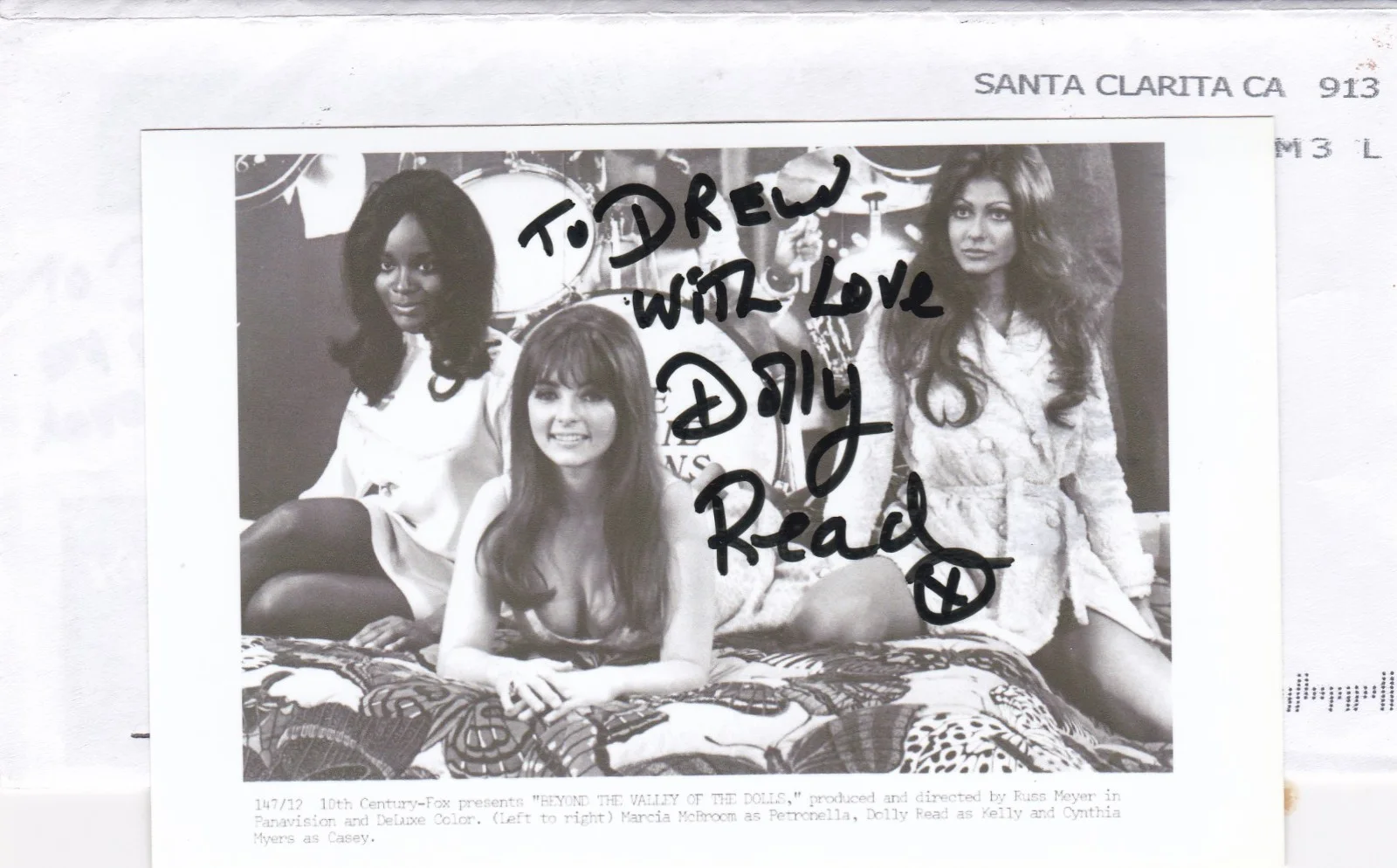 DOLLY READ Signed 4X6 Photo Actress BEYOND THE VALLEY OF THE DOLLS Autograph, изображение 2