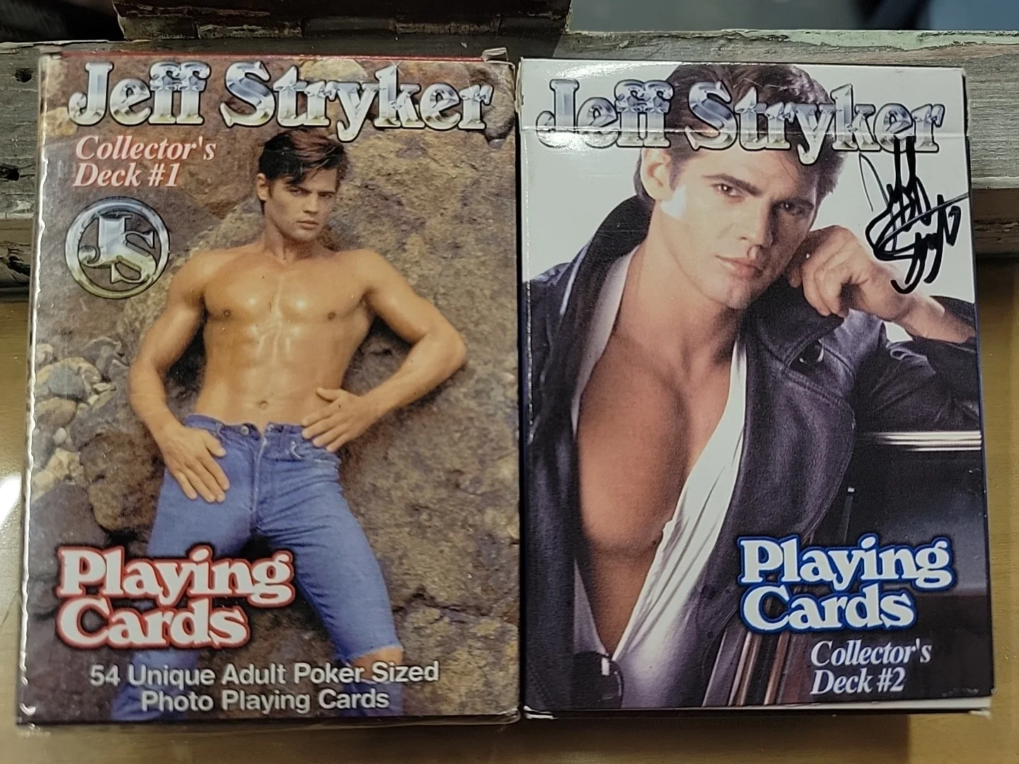 Jeff Stryker — LOT OF 2) JEFF STRYKER PLAYING CARDS, AUTOGRAPHED BY JEFF, DECKS #1 & #2 NICE!, image 2