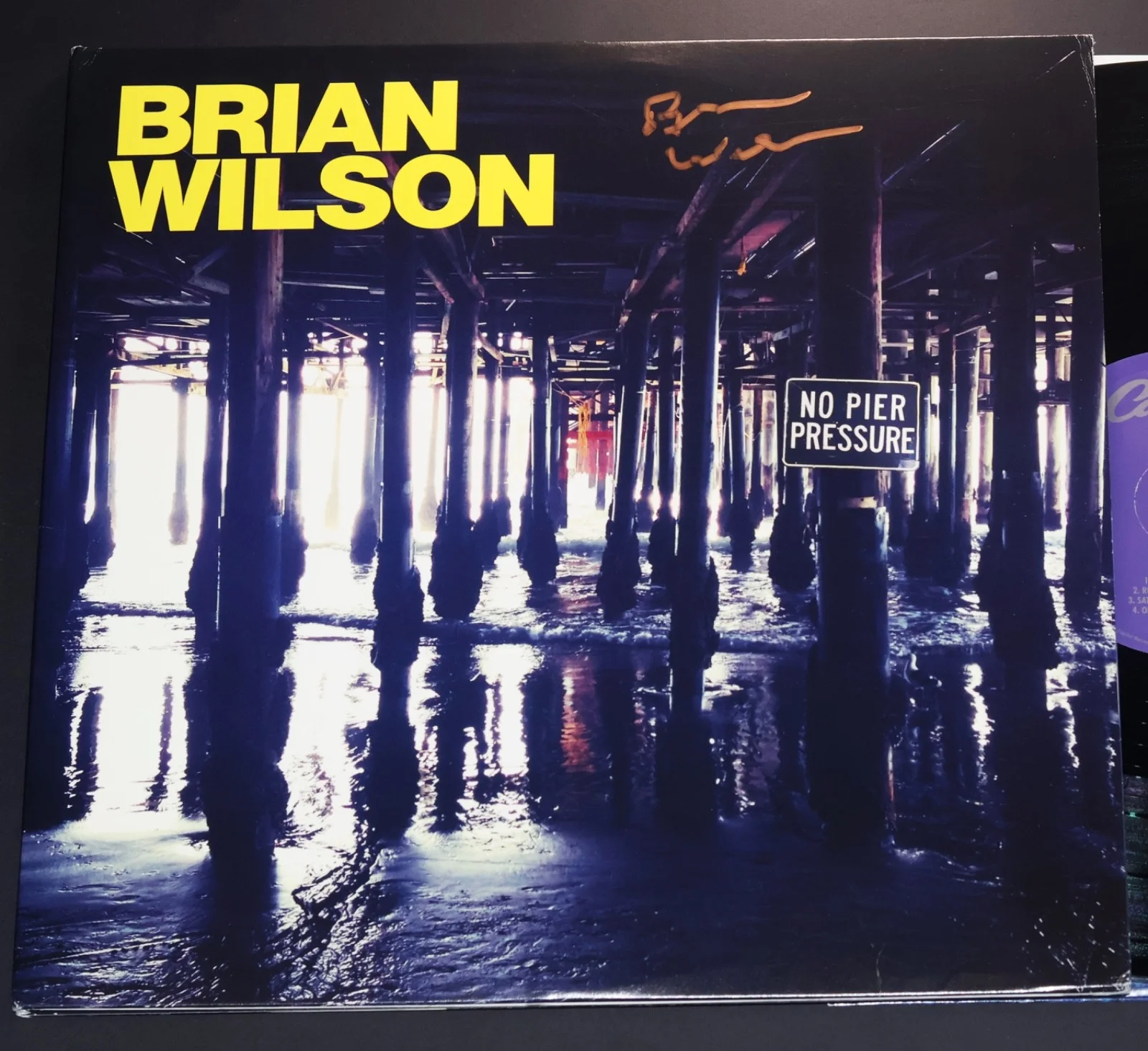BRIAN WILSON Signed NO PIER PRESSURE Vinyl Record BECKETT COA Beach Boys + PROOF, изображение 2