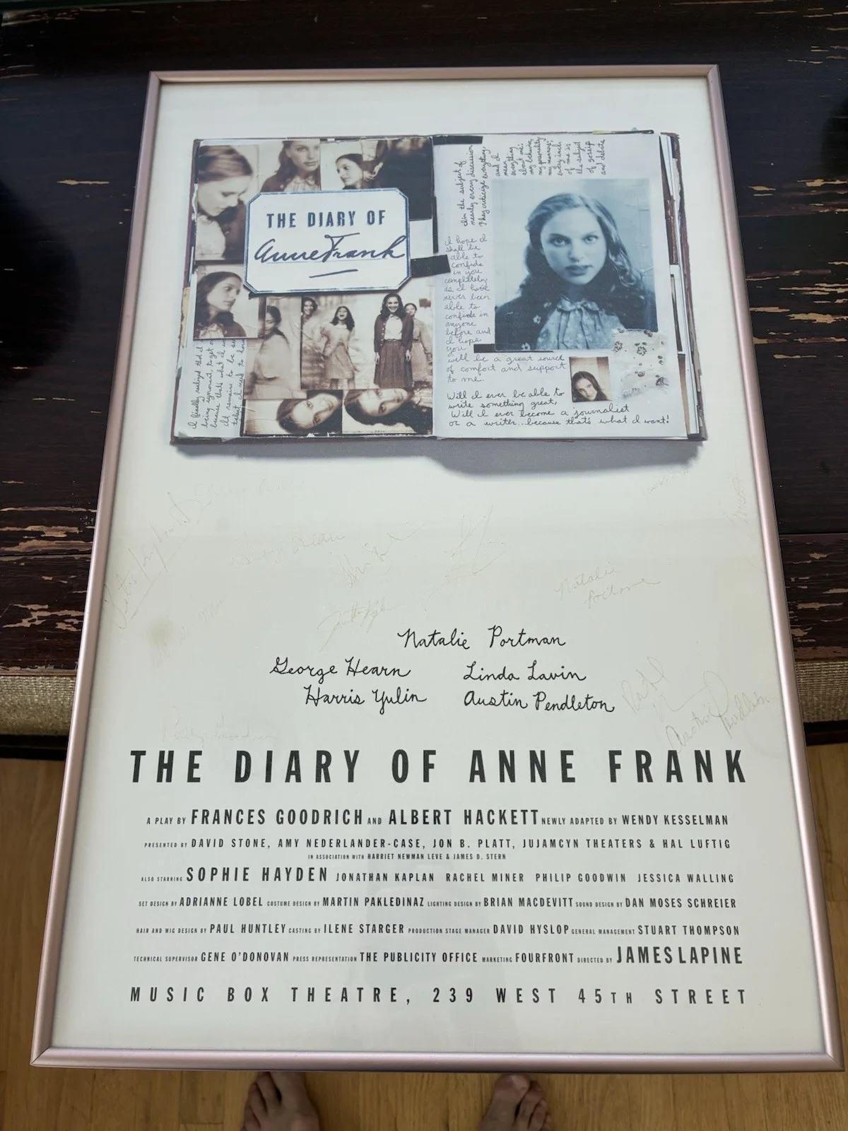 Young Natalie Portman Autographed Original Broadway Debut Poster ANN FRANK 1997, image 2