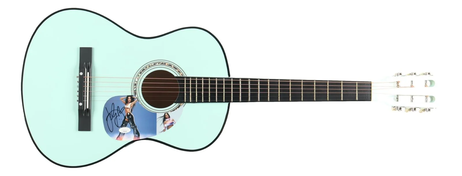 Katy Perry — Katy Perry Signed 38" Light Green Acoustic Guitar JSA Hologram