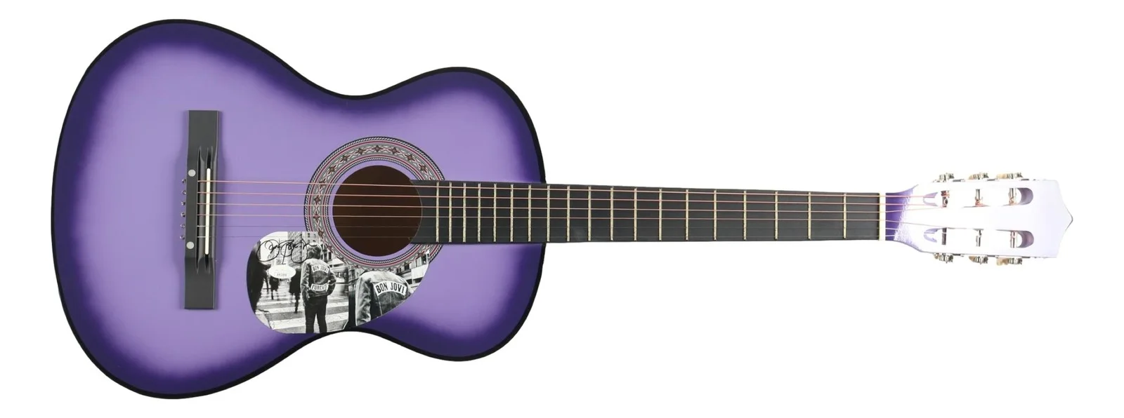 Jon Bon Jovi — Jon Bon Jovi Signed 38" Purple Acoustic Guitar JSA Hologram