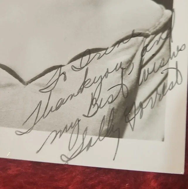 SALLY FORREST Autographed Black & White 6 x 4" Personalized Inscription, image 4