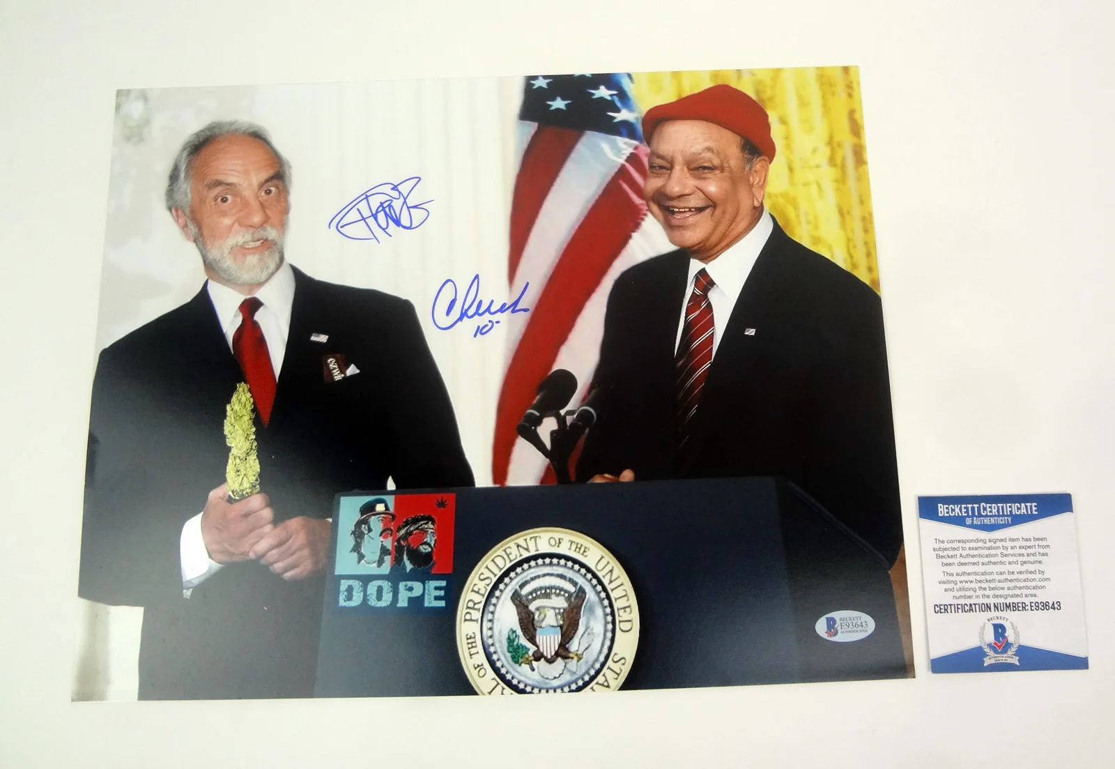 Cheech And Chong — Cheech And Chong Up In Smoke Dual Signed Autograph 11x14 Photo Beckett BAS COA C